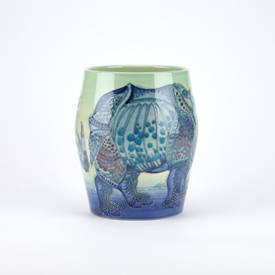 Lot 73 - SALLY TUFFIN FOR DENNIS CHINA WORKS, A 'RHINOCEROS' PATTERN VASE