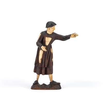 Lot 268 - A GERMAN BONE AND BOXWOOD FIGURE, 17TH/ 18TH CENTURY