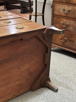 Lot A GEORGE III MAHOGANY SECRETAIRE CHEST OF DRAWERS