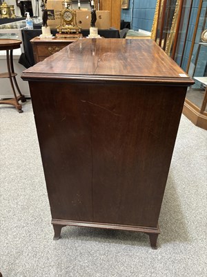 Lot A GEORGE III MAHOGANY SECRETAIRE CHEST OF DRAWERS