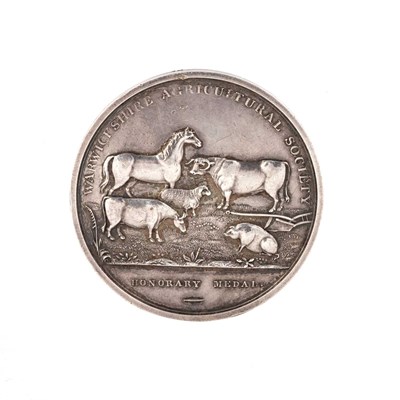 Lot 295 - AN EDWARDIAN SILVER WARWICKSHIRE AGRICULTURAL SOCIETY HONORARY MEDAL