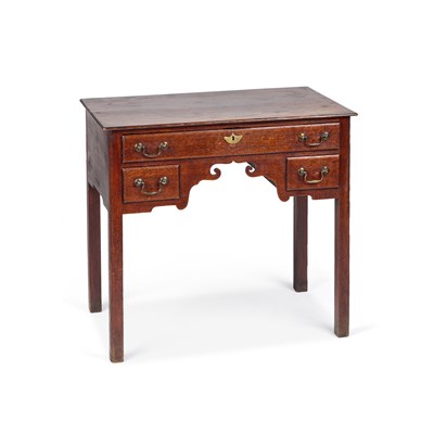 Lot 923 - A GEORGE III OAK LOWBOY