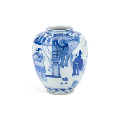 Lot 116 - A CHINESE BLUE AND WHITE PORCELAIN VASE