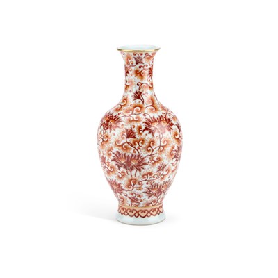 Lot 165 - A CHINESE PORCELAIN IRON-RED DECORATED VASE