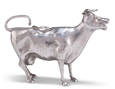 Lot 1194 - AN ELIZABETH II SILVER COW CREAMER