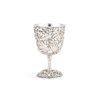 Lot 286 - AN EARLY 20TH CENTURY JAPANESE SILVER GOBLET