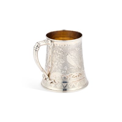 Lot 188 - AN AESTHETIC MOVEMENT SILVER MUG