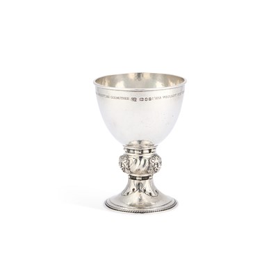 Lot 273 - AN ARTS AND CRAFTS SILVER GOBLET