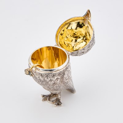 Lot 338 - AN ELIZABETH II SILVER NOVELTY MUSTARD POT