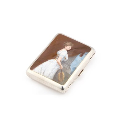 Lot 175 - A VICTORIAN SILVER AND ENAMEL CIGARETTE CASE