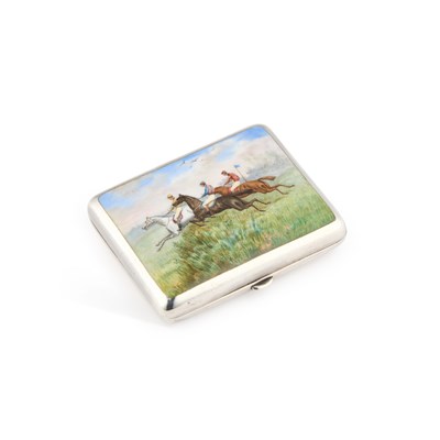 Lot 178 - A VICTORIAN SILVER AND ENAMEL CIGARETTE CASE