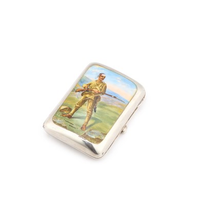 Lot 195 - A VICTORIAN SILVER AND ENAMEL CIGARETTE CASE