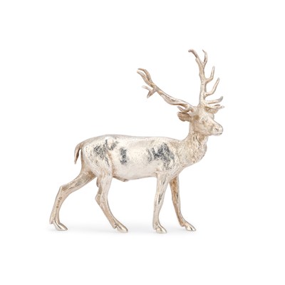 Lot 346 - AN ELIZABETH II SILVER MODEL OF A STAG