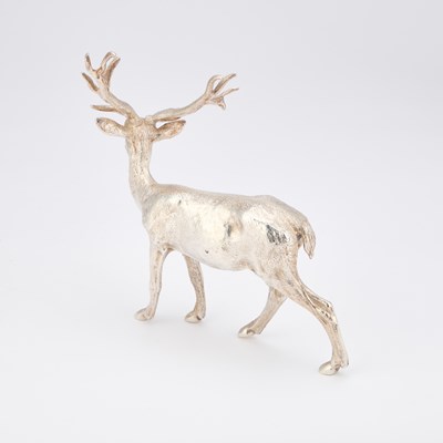 Lot 346 - AN ELIZABETH II SILVER MODEL OF A STAG
