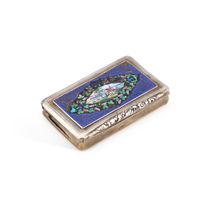 Lot 316 - A 19TH CENTURY AUSTRO-HUNGARIAN SILVER AND ENAMEL SNUFF BOX