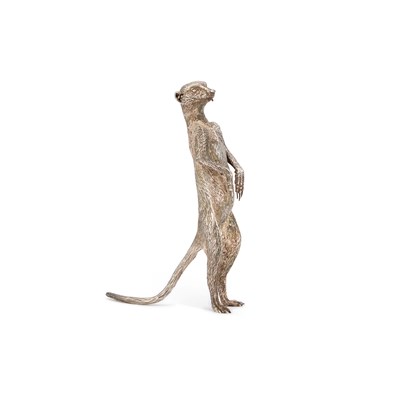 Lot 357 - PATRICK MAVROS: A SILVER MODEL OF A MEERKAT