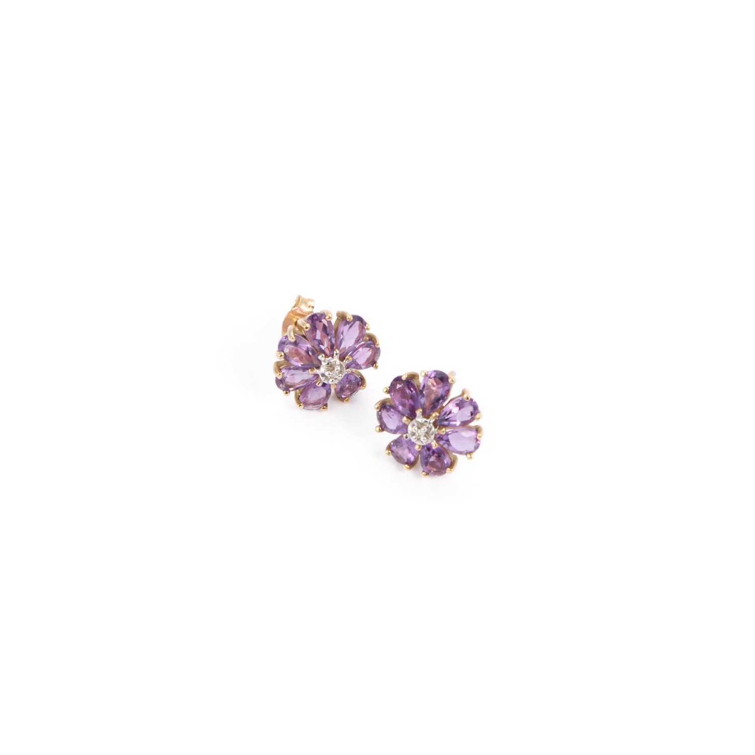 9 Karat Gold Amethyst Ohrringe Natürliche Lila Edelstein