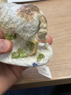 Lot 46 - A MEISSEN PORCELAIN MODEL OF A SHEEP