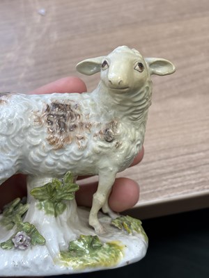 Lot 46 - A MEISSEN PORCELAIN MODEL OF A SHEEP