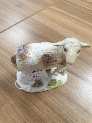 Lot 46 - A MEISSEN PORCELAIN MODEL OF A SHEEP
