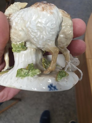 Lot 46 - A MEISSEN PORCELAIN MODEL OF A SHEEP
