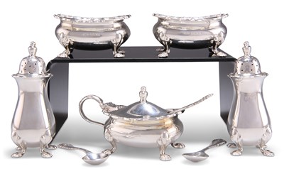 Lot 1220 - AN ELIZABETH II SILVER CRUET SET