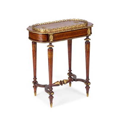 Lot 983 - A LOUIS XVI STYLE GILT-METAL MOUNTED INLAID BURR YEW WOOD PLANTER