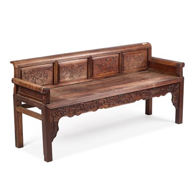 Lot 954 - A CHINESE HARDWOOD BENCH