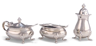 Lot 1197 - AN ELIZABETH II SILVER CRUET SET