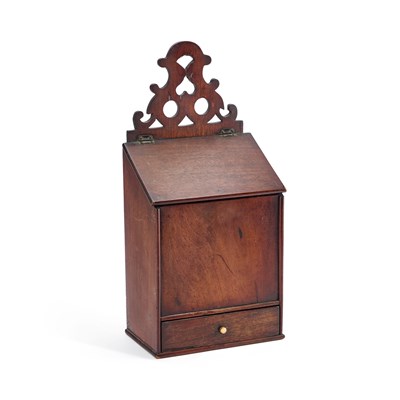 Lot 1152 - A GEORGE III MAHOGANY CANDLE BOX