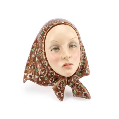 Lot 49 - HELEN KONIG SCAVINI FOR LENCI, A POTTERY WALL MASK, CIRCA 1930