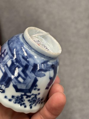 Lot 197 - A JAPANESE BLUE AND WHITE PORCELAIN CUP AND SAUCER