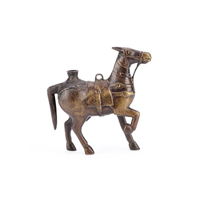 Lot 171 - AN INDIAN BRONZE MODEL OF A HORSE, 17TH/ 18TH CENTURY