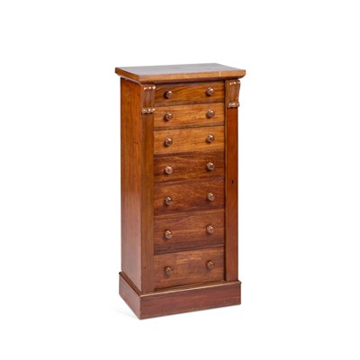 Lot 984 - A VICTORIAN MAHOGANY WELLINGTON CHEST