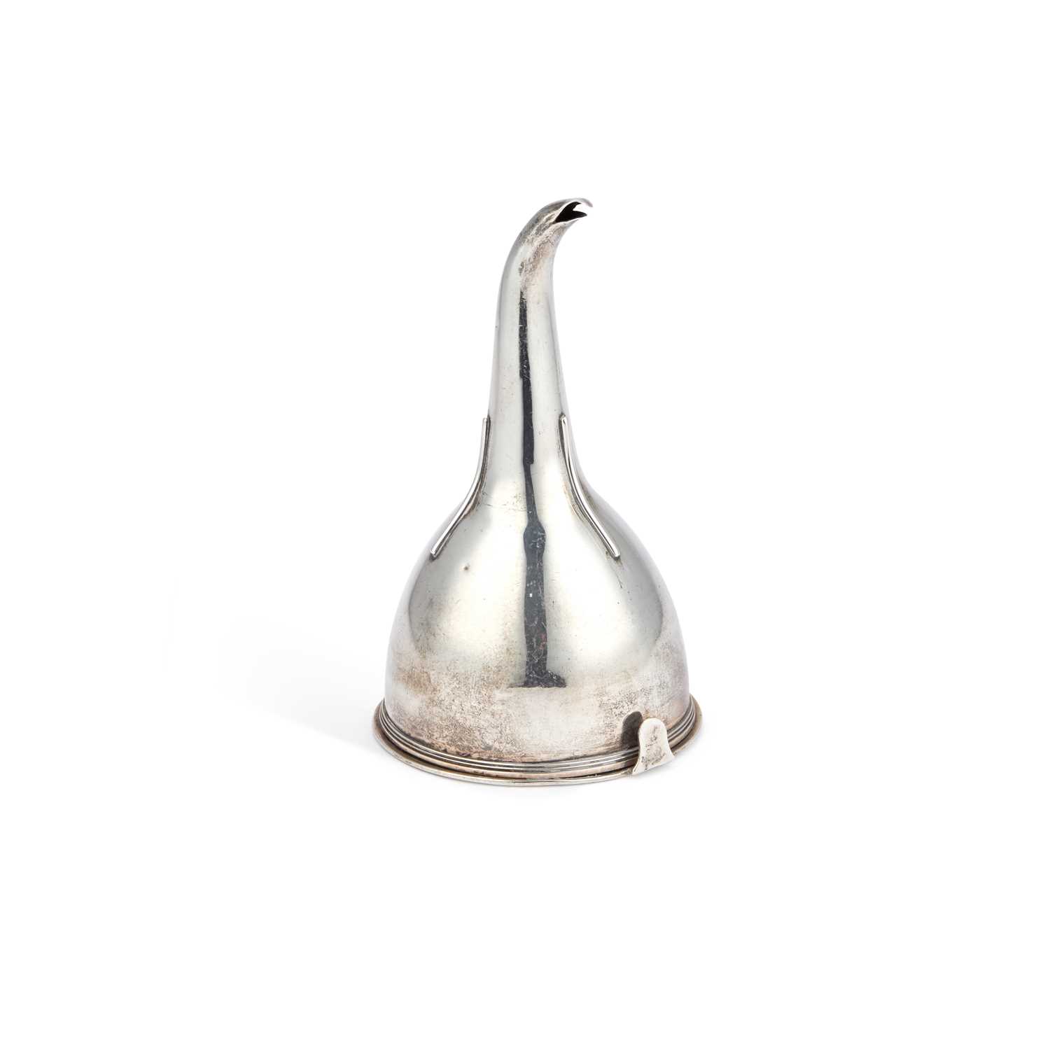 Lot 498 - A GEORGE III SILVER WINE FUNNEL
