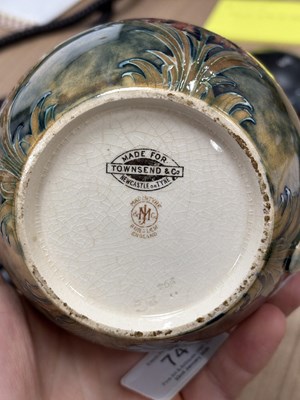 Lot 74 - WILLIAM MOORCROFT FOR JAMES MACINTYRE, A 'REVIVED CORNFLOWER' POTTERY JUG, CIRCA 1912