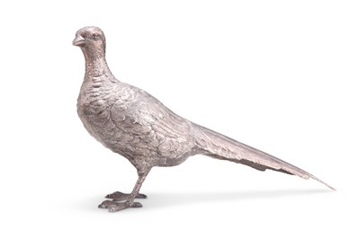 Lot 1201 - AN ELIZABETH II SILVER PHEASANT