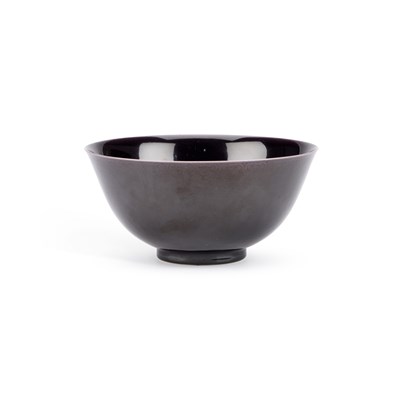 Lot 106 - A CHINESE AUBERGINE-GLAZED BOWL