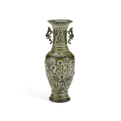 Lot 245 - A CHINESE PATINATED METAL VASE