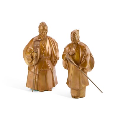 Lot 216 - TWO JAPANESE BRONZE FIGURES