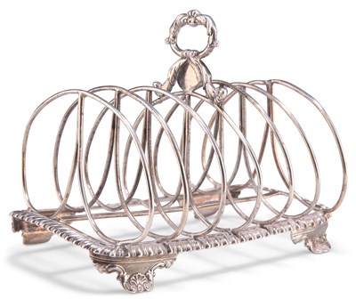 Lot 1342 - A WILLIAM IV SILVER TOAST RACK