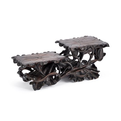 Lot 213 - A 19TH CENTURY CHINESE HARDWOOD STAND