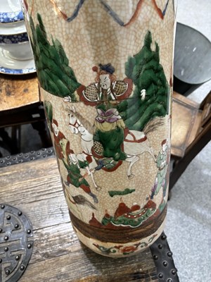 Lot 89 - A CHINESE CRACKLEWARE STICK STAND, LATE 19TH/ EARLY 20TH CENTURY