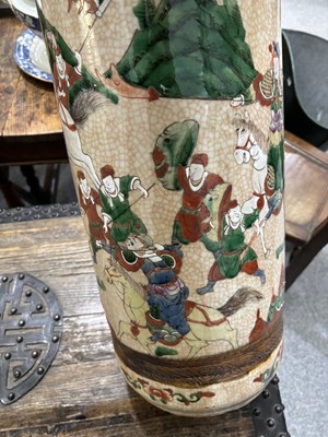 Lot 89 - A CHINESE CRACKLEWARE STICK STAND, LATE 19TH/ EARLY 20TH CENTURY