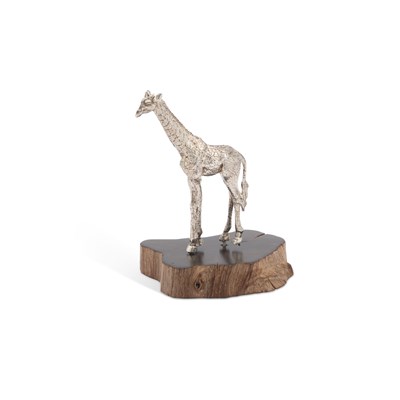 Lot 359 - PATRICK MAVROS: A SILVER MODEL OF A GIRAFFE