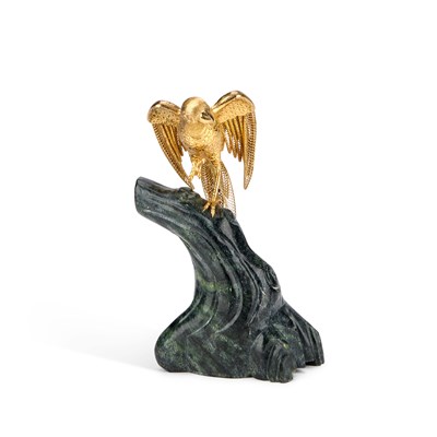 Lot 258 - A CHINESE SILVER-GILT LIMITED EDITION MODEL OF A YUNNAN PARROT