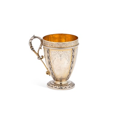 Lot 182 - A VICTORIAN SILVER-GILT MUG