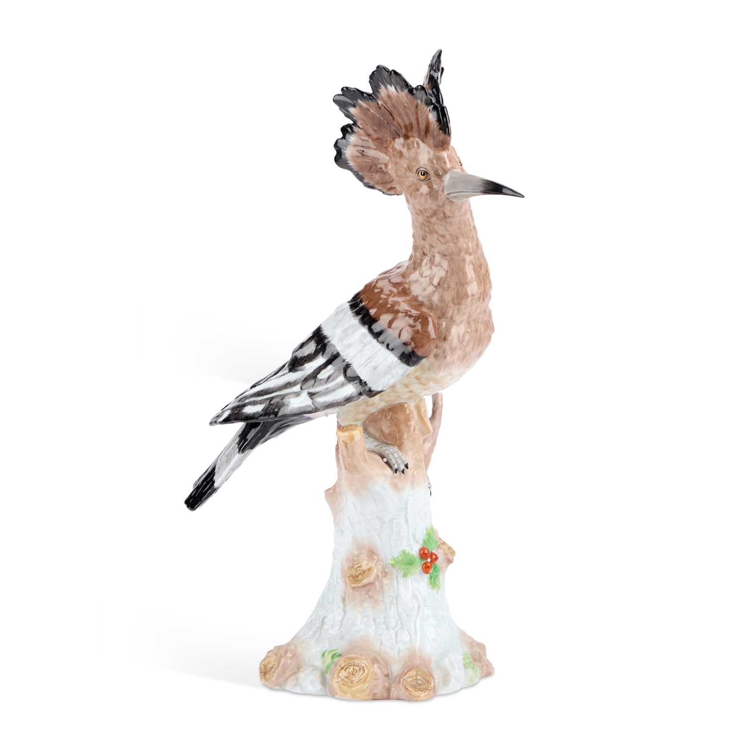 Lot A CARL THIEME DRESDEN PORCELAIN MODEL OF A HOOPOE BIRD