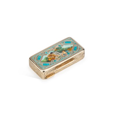 Lot 281 - AN ITALIAN SILVER-GILT AND ENAMEL BOX