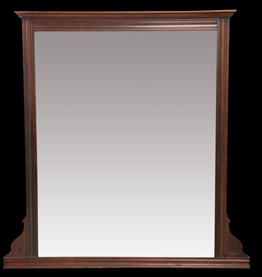 Lot 539 - A LATE VICTORIAN MAHOGANY OVERMANTEL MIRROR